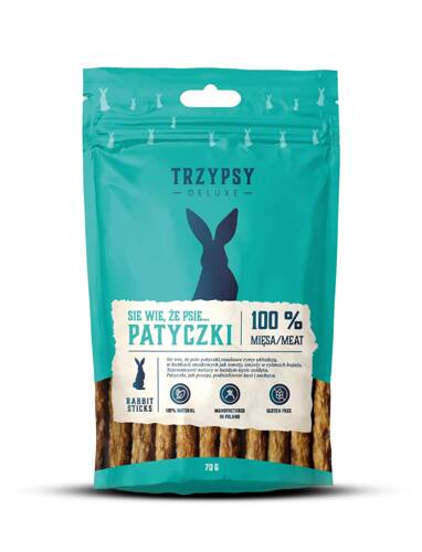 TRZYPSY delux PATYCZKI z KRÓLIKA 100% mięsa 70g