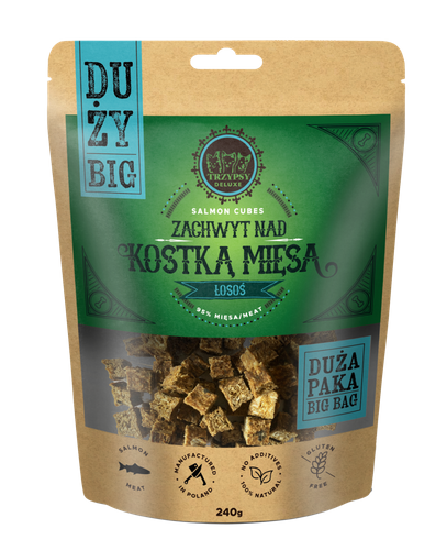 TRZYPSY zachwyt nad kostką mięsa z ŁOSOSIA 240g