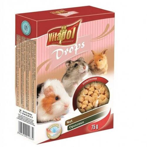 Vitapol DROPSY dla gryzoni ORZECHOWE 75g