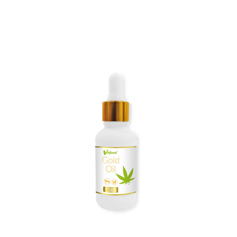 CBD Gold Oil 1500 mg olejek dla psów i kotów 30ml