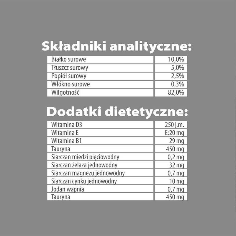 Karma mokra dla kota PUPIL Premium bogata w indyka z jagnięciną + cielęcinę z królikiem 4 x 85 g