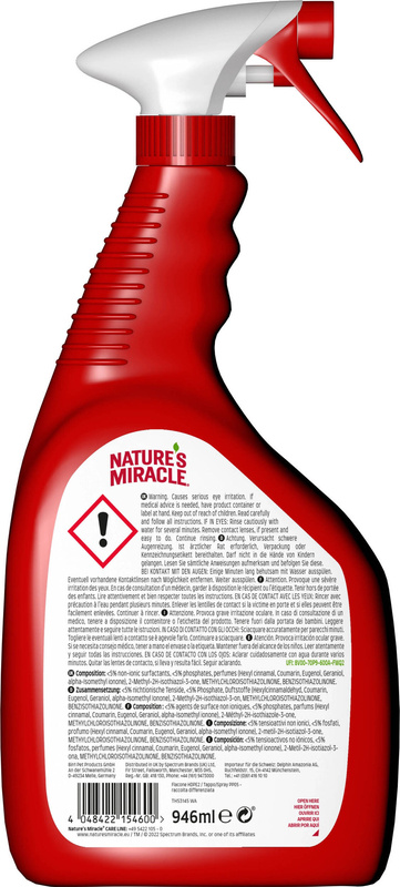 Natures Miracle ULTIMATE płyn do usuwania uciążliwych plam i zapachów kot 946ml