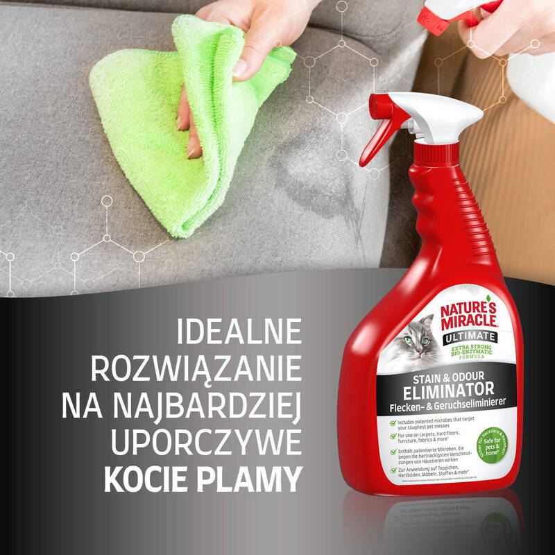 Natures Miracle ULTIMATE płyn do usuwania uciążliwych plam i zapachów kot 946ml