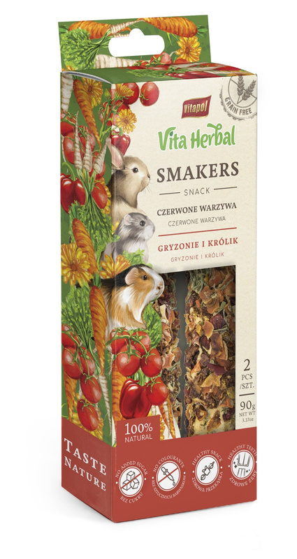 Vita Herbal Smakers Czerwone warzywa dla gryzoni