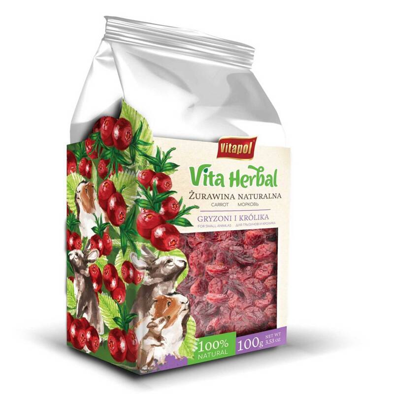 Vita Herbal żurawina naturalna suszona dla gryzoni i królika 30g