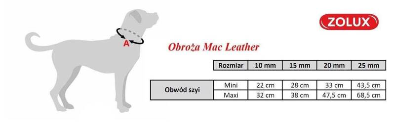 ZOLUX Obroża regulowana Mac Leather M fuksja