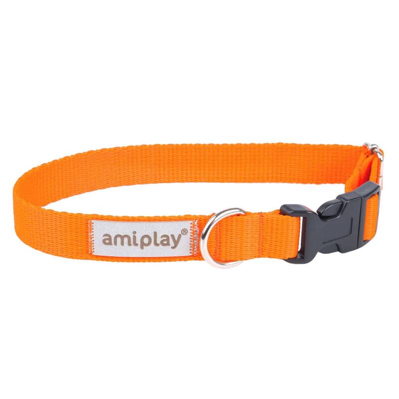 amiplay Obroża SAMBA regulowana XL 45-70 x 2,5cm Pomarańczowy