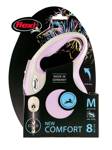 FLEXI Smycz automatyczna New Comfort M linka 8m/ 20kg różowy
